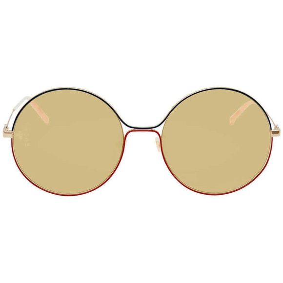 NEW Gucci Yellow and Gold Round Women's Sunglasses - Picture 2 of 4